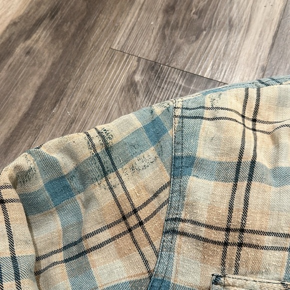 🪓 Vintage Thrashed Dickies Flannel Shirt Jacket - Picture 3 of 6